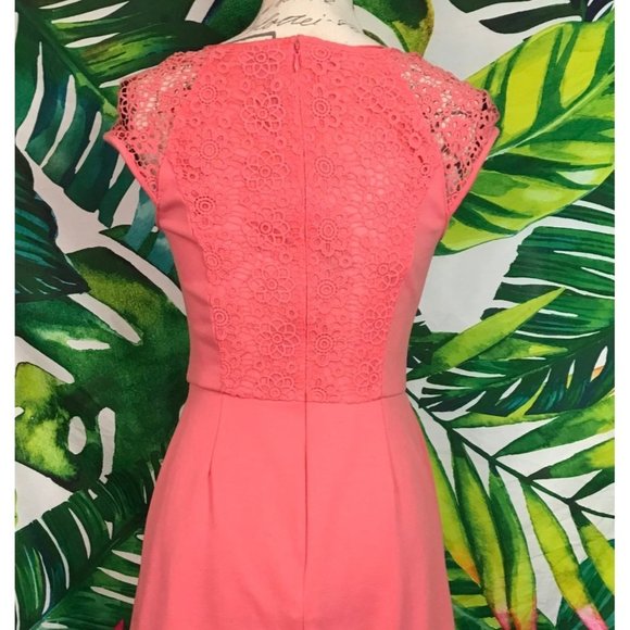 Euc $50 Lauren Conrad 2 Peach Pink Lottie Disneybound Fit Flare Spring Dress - Picture 6 of 9